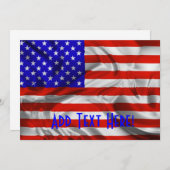 スターズアンドストライプズウサシルクフラグ招待状カード 招待状 (正面/裏面)