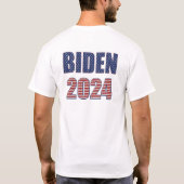 スターズアンドストライプズタイポグラフィバイデン氏2024 Tシャツ (裏面)