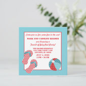 スターズアンドストライプズビーチパーティー招待状 招待状 (スタンド正面)