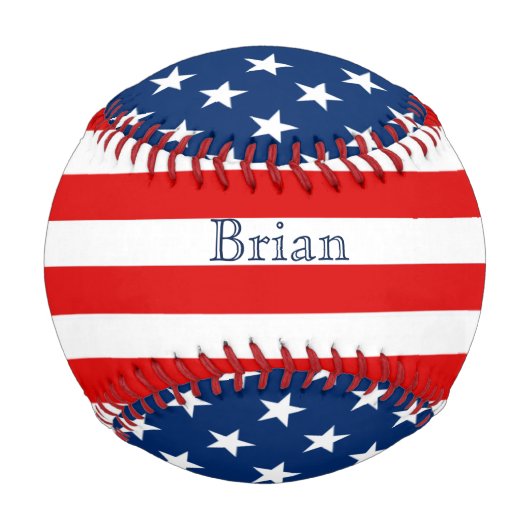 スターズアンドストライプズ愛国カスタム 野球ボール (裏面)
