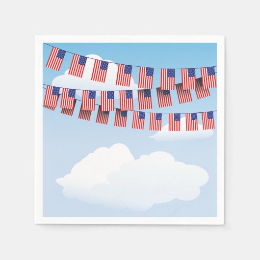 スターズアンドストライプバンティング紙ナプキンス スタンダードカクテルナプキン (正面)