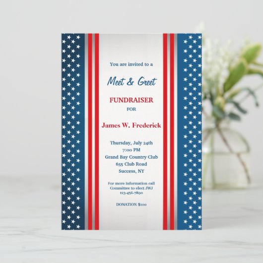 スターズアンドストライプポリティカルファンドレイザー招待状 招待状 (スタンド正面)