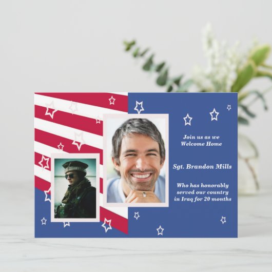 スターズアンドストライプ写真愛国パーティの招待状 招待状 (スタンド正面)