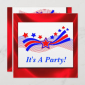 スターズアンドストライプ愛国的パーティの招待状 招待状 (正面/裏面)