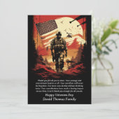スターズアンドストライプ愛国的統一された州退役軍人 サンキューカード (スタンド正面)