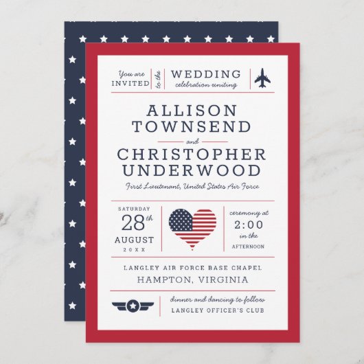 スターズアンドストライプ愛国的軍隊空軍 案内状 (正面/裏面)