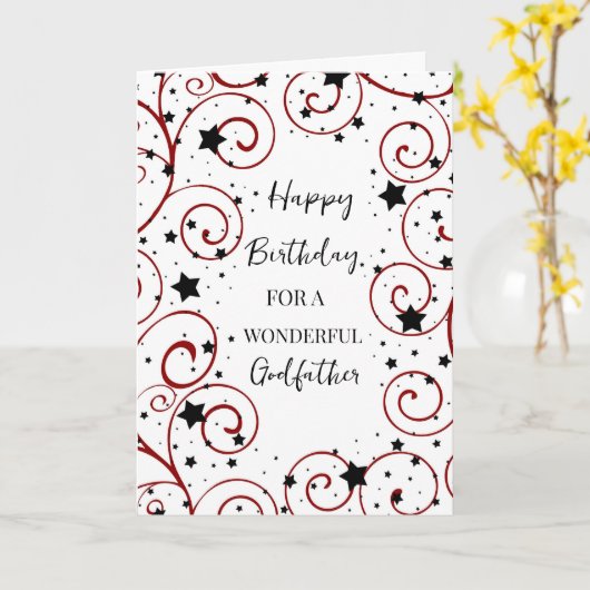 スターズアンドスワーズゴッドファーザー誕生日 カード (黄色い花)