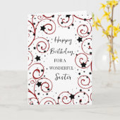 スターズアンドスワーズシスター誕生日 カード (黄色い花)