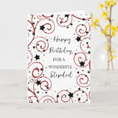 スターズアンドスワーズステップダッド誕生日 カード (黄色い花)