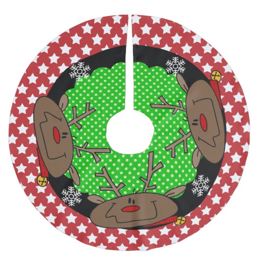 スターズアンドドットトレンディアホリデーツリースカート ブラッシュドポリエステルツリースカート (正面)