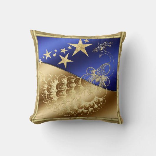 スターズアンドピーコック装飾用クッション クッション (正面)