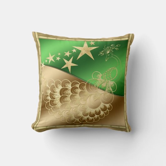 スターズアンドピーコック装飾用クッション クッション (正面)