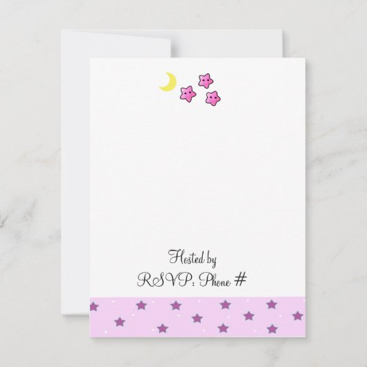 スターズアンドムーンベビーシャワー招待状 招待状 (裏面)