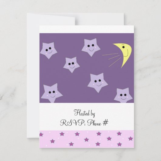 スターズアンドムーンベビーシャワー招待状 招待状 (裏面)