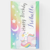 スターズアンドムーンレインボースカイマジカルユニコーン誕生日 横断幕 (縦)