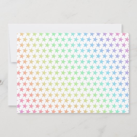 スターズアンドムーンレインボースカイユニコーン誕生日写真 招待状 (裏面)