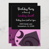 スターズアンドムーン誕生日招待状 招待状 (正面/裏面)