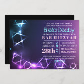 スターズアンドライトバーバルミツワー招待状 招待状 (正面/裏面)