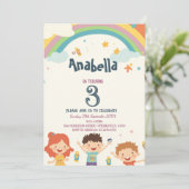 スターズアンドレインボーカスタム子供の誕生日パーティー 招待状 (スタンド正面)