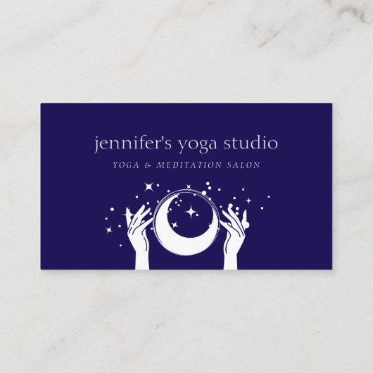 スターズエネルギーハンズムーンスピリチュアルネイビー 名刺 (裏面)
