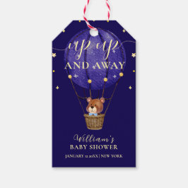 スターズエレガントベアホットエアバルーン男の子ベイビーシャワー ギフトタグ