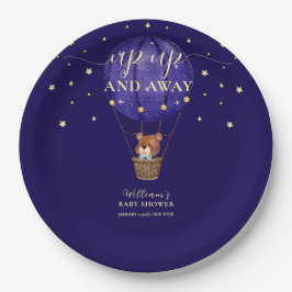 スターズエレガントベアホットエアバルーン男の子ベイビーシャワー ペーパープレート