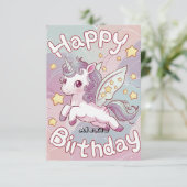 スターズエレガントユニコーン誕生日 カード (スタンド正面)