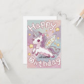 スターズエレガントユニコーン誕生日 カード (正面/裏面インサイチュ)
