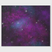 スターズオきらめくン深いパープル宇宙背景 ラッピングペーパー (フラット)
