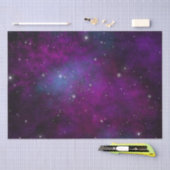 スターズオきらめくン深いパープル宇宙背景 薄葉紙 (クラフト)