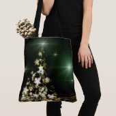 スターズオンクリスマスツリーナイトスカイオールオーバープリント トートバッグ (クローズアップ)