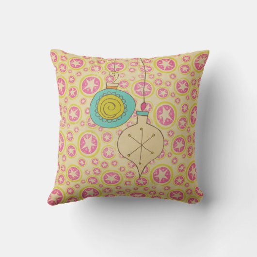 スターズオンピンクとオーナメントホリディピロー クッション (裏面)