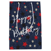 スターズオンブルーデニム ミディアムペーパーバッグ (正面)