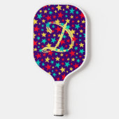 スターズカラフルシモダンッエレガントク紫モノグラム ピックルボールラケット (裏面)