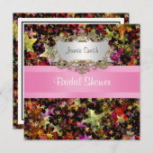 スターズカラフルピンクリボンブライダルシャワー招待状 招待状 (正面/裏面)