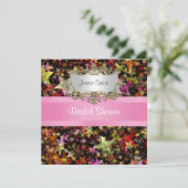 スターズカラフルピンクリボンブライダルシャワー招待状 招待状 (スタンド正面)