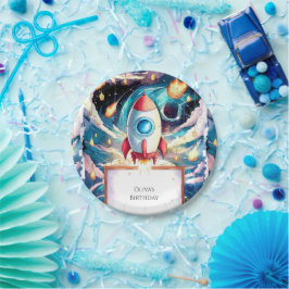 スターズカラフルロケット誕生日 ペーパープレート