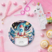 スターズカラフルロケット誕生日 ペーパープレート (パーティー)