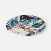 スターズカラフルロケット誕生日 ペーパープレート (アングル)