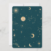 スターズキュートムーンゴールデン銀河系ベビーシャワー 招待状 (裏面)