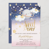 スターズクラウドプラネットグラデーションベイビーシャワー 招待状 (正面/裏面)