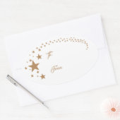 スターズクリスマスホリデーギフトラベルステッカー 楕円形シール (封筒)