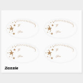 スターズクリスマスホリデーギフトラベルステッカー 楕円形シール (シート)