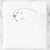 スターズクリスマスホリデーギフトラベルステッカー 楕円形シール (バッグ)