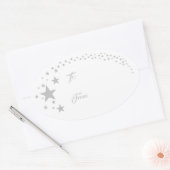 スターズクリスマスホリデーギフトラベルステッカー 楕円形シール (封筒)