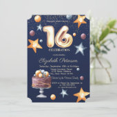 スターズケーキ紙吹雪スウィート16パーティー 招待状 (スタンド正面)