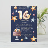 スターズケーキ紙吹雪ダイヤモンドスウィート16 招待状 (スタンド正面)