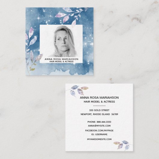 *~*スターズシック人気があるヘアモデル女優PHOTO スクエア名刺 (正面/裏面)