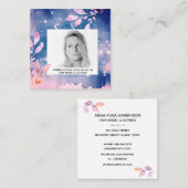 *~*スターズシック·ピンク·ブルーの髪型女優写真 スクエア名刺 (正面/裏面)