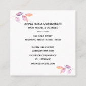 *~*スターズシック·ピンク·ブルーの髪型女優写真 スクエア名刺 (裏面)